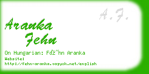 aranka fehn business card